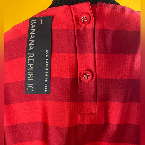 NWT Banana Republic Red Striped Blouse - Picture 6 of 7